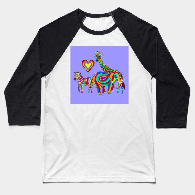 Rainbow Savanna (purple) Baseball T-Shirt by MagaliModoux